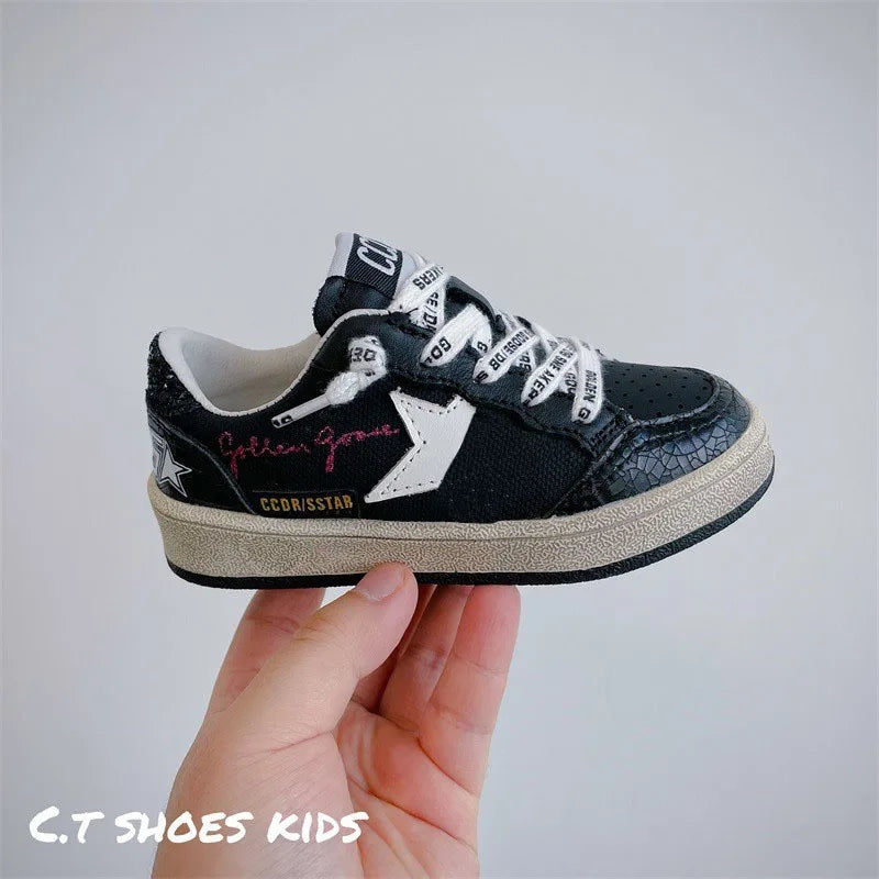 Boys Spring Autumn Soft Soled Comfortable Sports Children Casual Shoes Korean Version Fashion Retro Girls Star Board Shoes