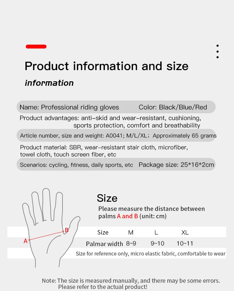 Cycling Anti-slip Half Finger Gloves MTB Bike Bicycle Gloves Pad Men Women Breathable Anti-shock Sports Gloves