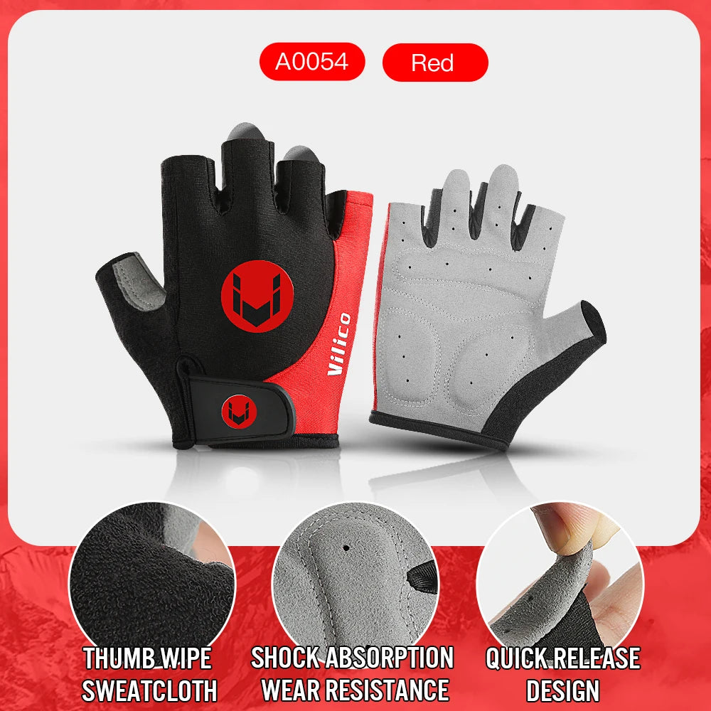 Cycling Anti-slip Half Finger Gloves MTB Bike Bicycle Gloves Pad Men Women Breathable Anti-shock Sports Gloves