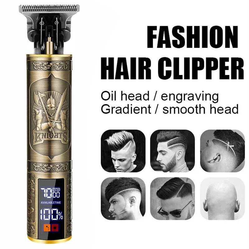 Vintage Hair Clipper Cordless Trimmer portable USB Fast Charging Hair Cutting Machine Electric Shaver Barber Professional Barber