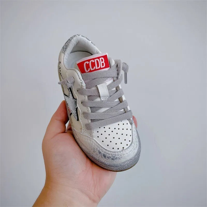 Boys Spring Autumn Soft Soled Comfortable Sports Children Casual Shoes Korean Version Fashion Retro Girls Star Board Shoes