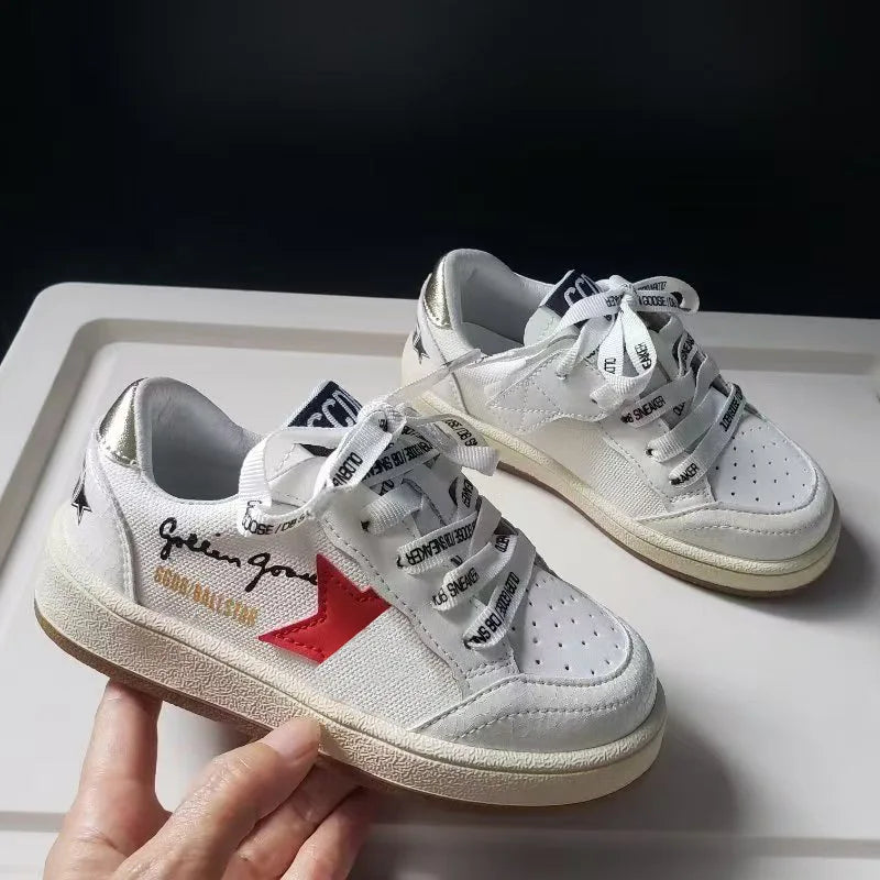 Boys Spring Autumn Soft Soled Comfortable Sports Children Casual Shoes Korean Version Fashion Retro Girls Star Board Shoes