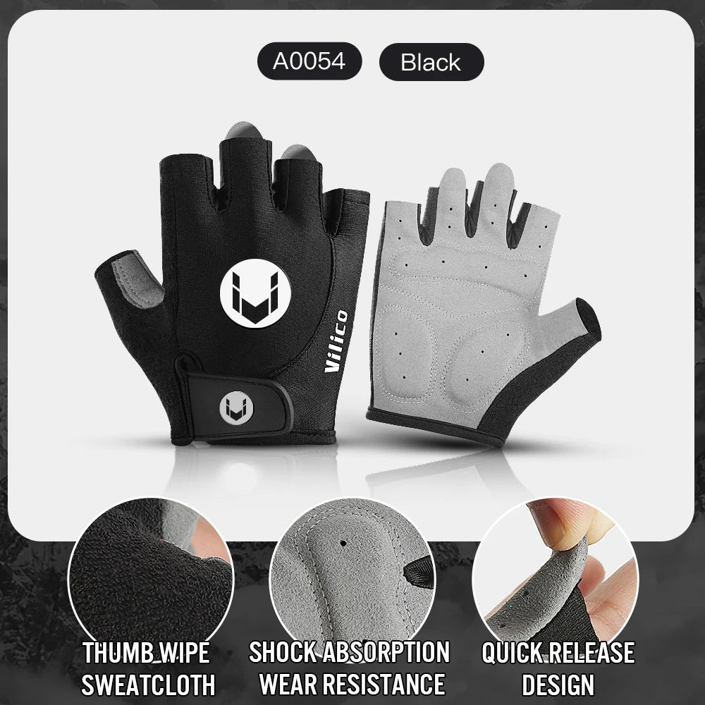 Cycling Anti-slip Half Finger Gloves MTB Bike Bicycle Gloves Pad Men Women Breathable Anti-shock Sports Gloves