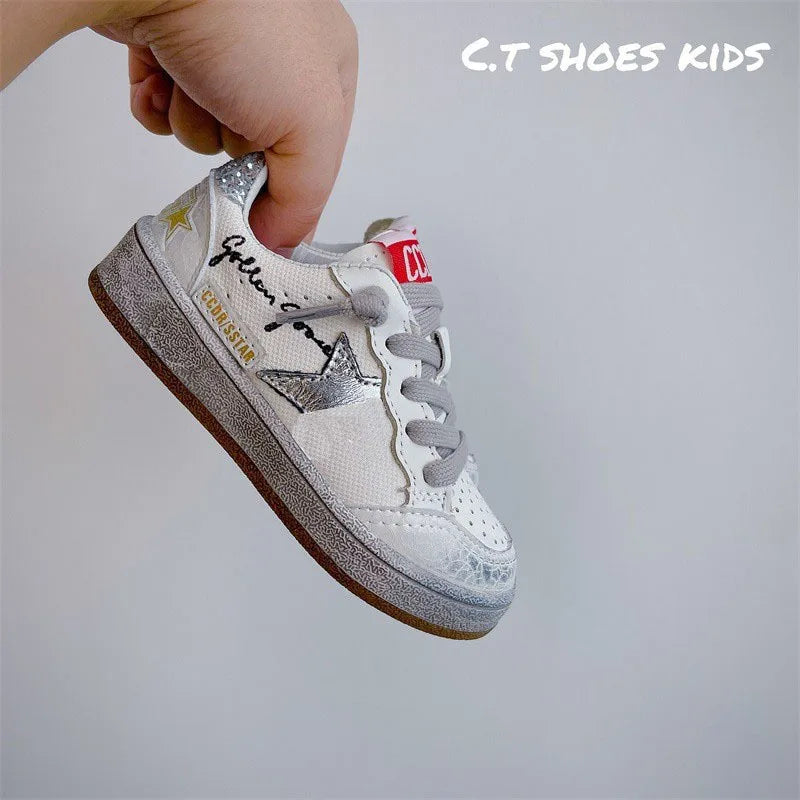 Boys Spring Autumn Soft Soled Comfortable Sports Children Casual Shoes Korean Version Fashion Retro Girls Star Board Shoes