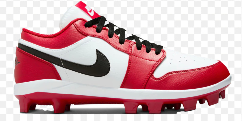 Nike Air Jordan 1 Retro Low MCS Baseball Cleats - Chicago Red/White/Black - Men’s Size 14