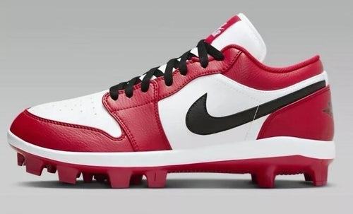 Nike Air Jordan 1 Retro Low MCS Baseball Cleats - Chicago Red/White/Black - Men’s Size 14